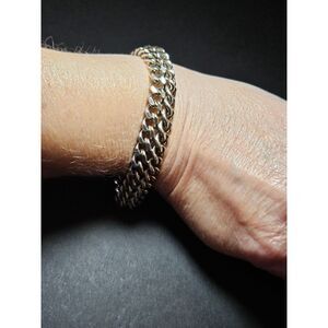 Bergere thick silver tone chain bracelet